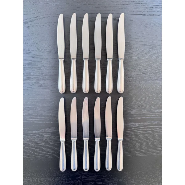 12 couteaux de table Christofle, modèle perles