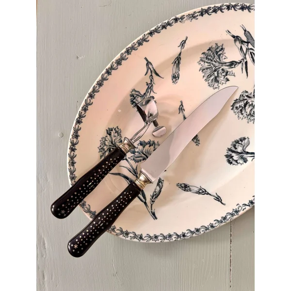 12 couteaux de table et service à gigot 1900