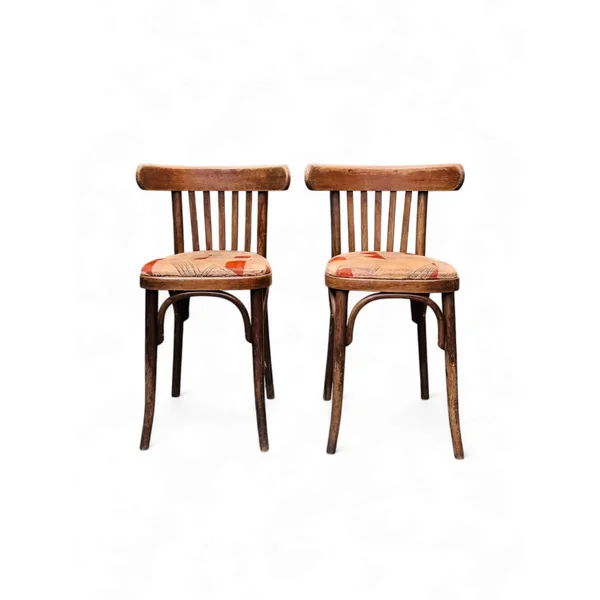 2 chaises bistrot avec galettes en velours
