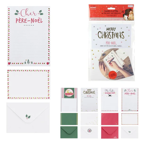 2 Lettres Père Noël + 2 Enveloppes