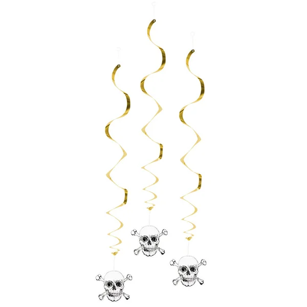 3 Guirlandes Spirales Pirate Noir / Or