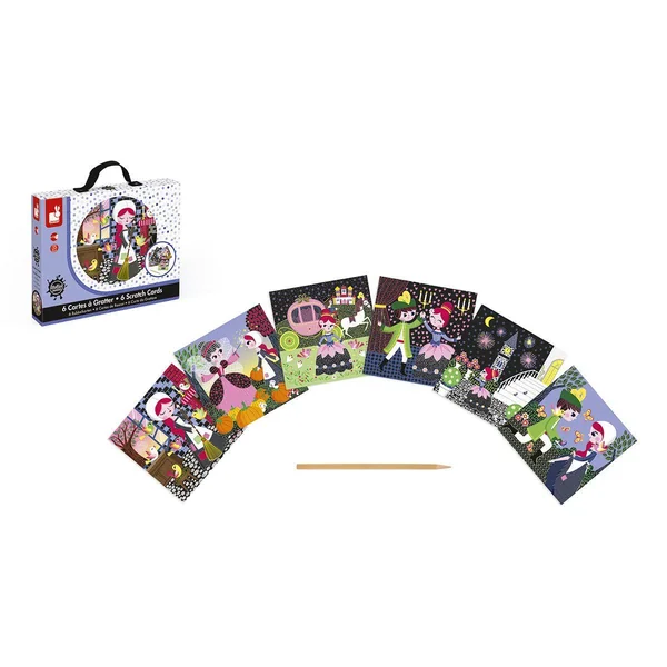 6 cartes à gratter Cendrillon