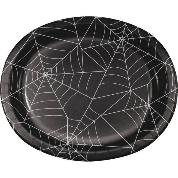 8 Assiettes Bols Halloween Toile d'Araignée