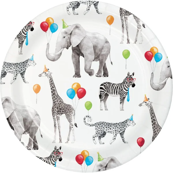 8 Petites Assiettes Animaux de Fête