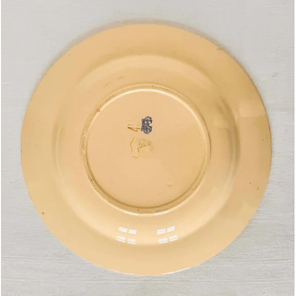 Ancien plat rond creux Gien 1900