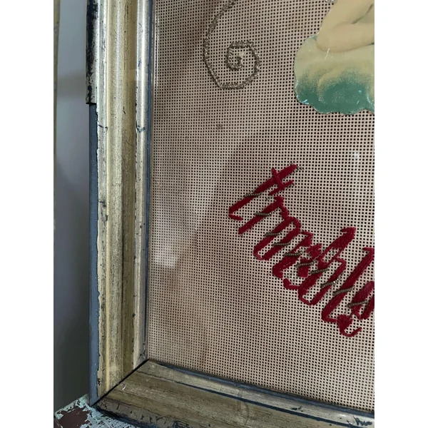 Ancienne broderie sur canevas