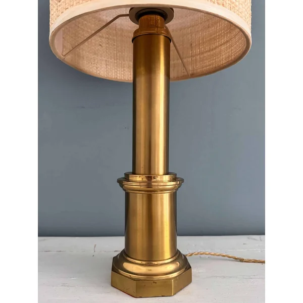 Ancienne lampe de table en laiton doré