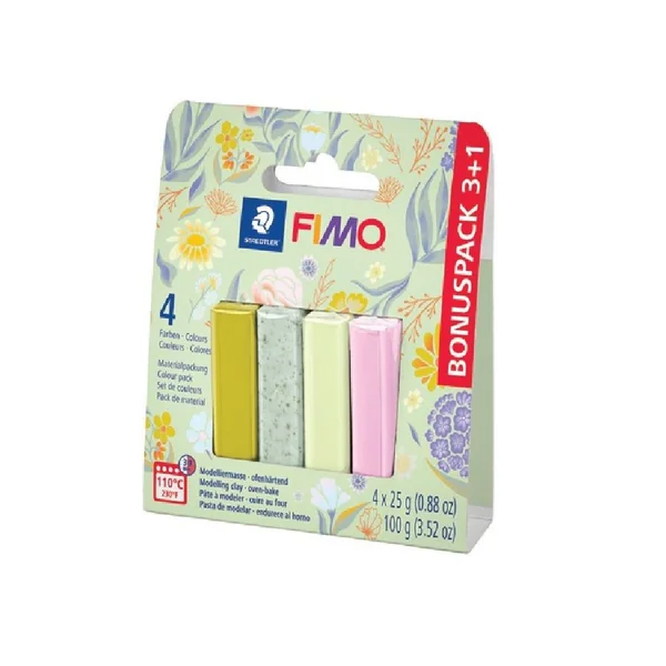Assortiment «bonus», FIMO® Florales, 3 pains de 25 g, + 1 pain 25 g gratuit