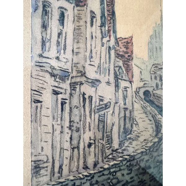 Auguste Potage, Amiens, aquarelle ancienne