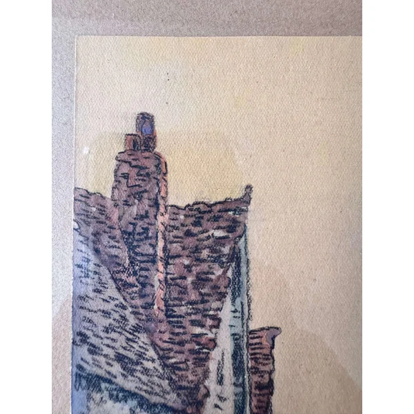 Auguste Potage, Amiens, aquarelle ancienne
