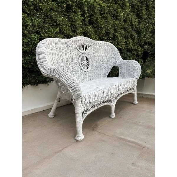 Banquette enfant en rotin vintage