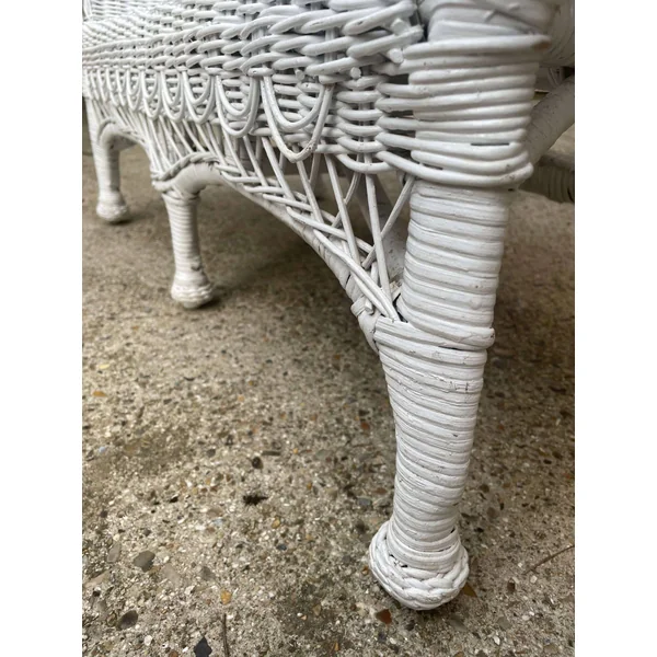 Banquette enfant en rotin vintage