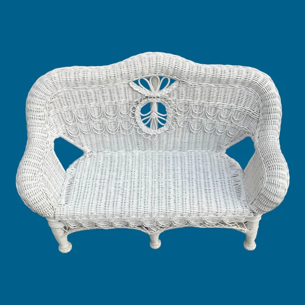 Banquette enfant en rotin vintage