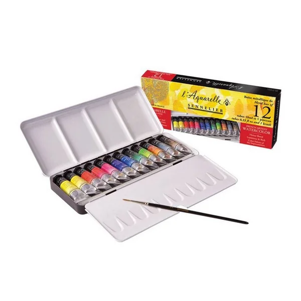 Boite Metal Aquarelle Extra-Fine 12 Tubes 10Ml