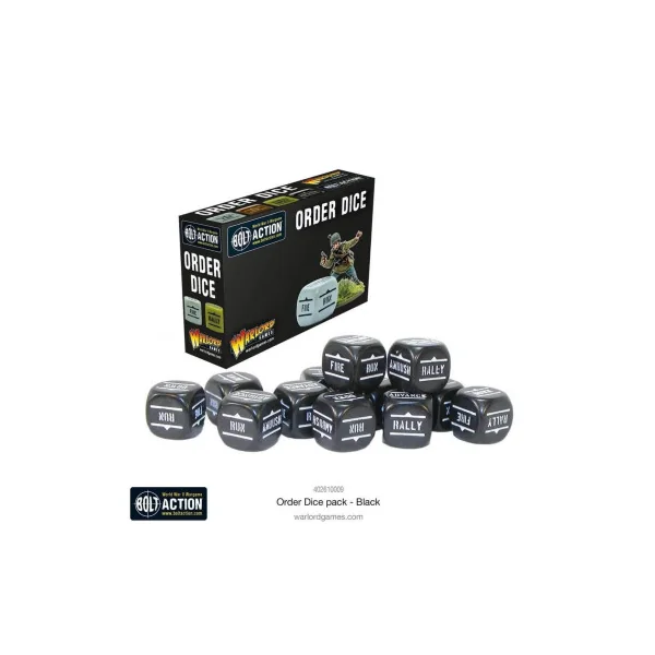 Bolt Action Order Dice - Black 12