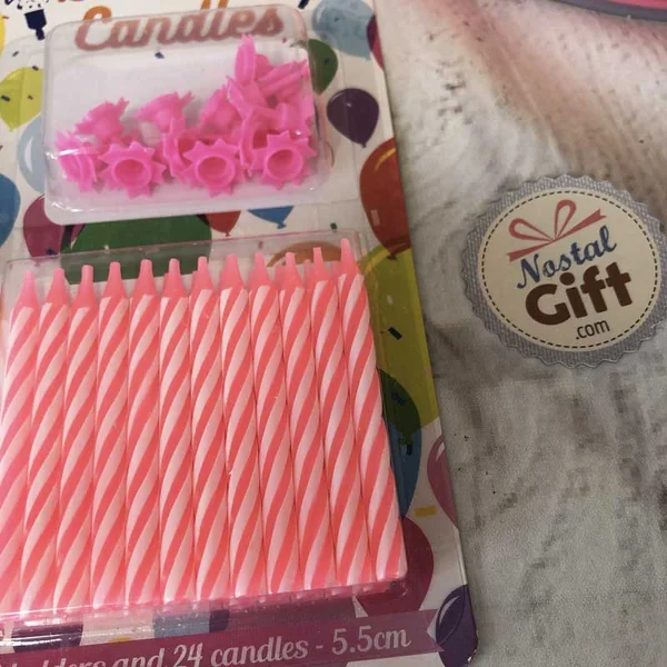 Bougies d'anniversaire - Rose