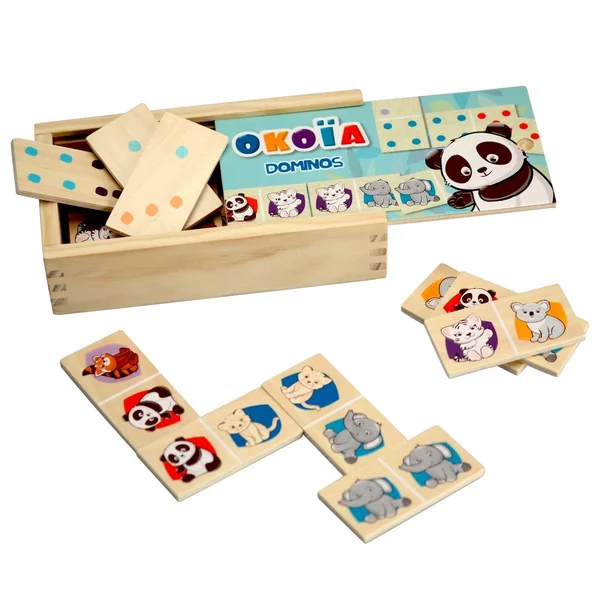 Boîte 28 dominos en bois