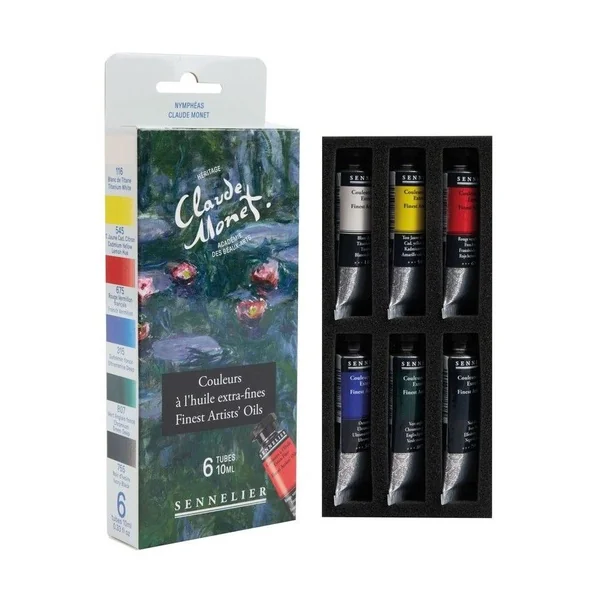 Boîte de 6 tubes d'huile extra-fine SENNELIER - Claude Monet