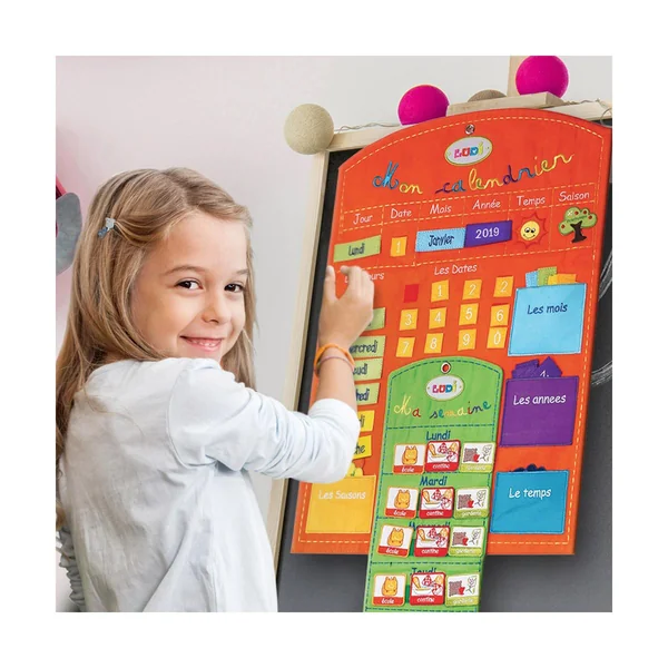Calendrier semainier en tissu