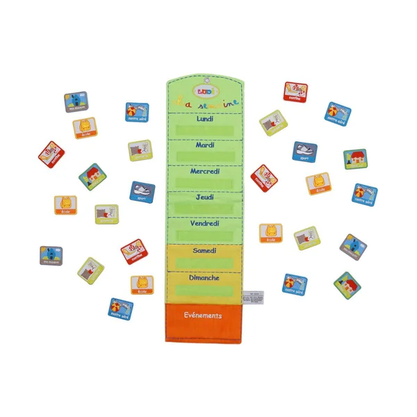 Calendrier semainier en tissu