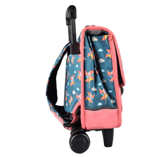 Cartable Fille 35 cm à roulette avec moulin à vent - Cameleon - Green Windmill - CP
