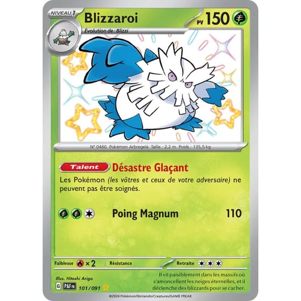 Carte Pokémon Blizzaroi 101/91 Destinées de paldea
