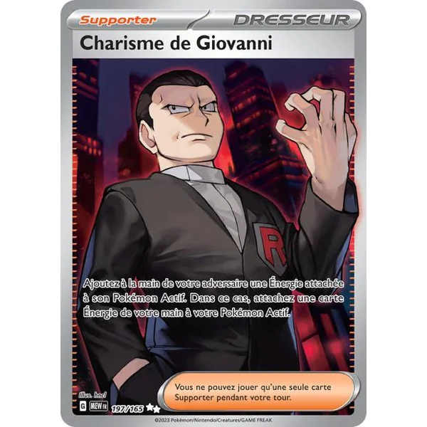Carte pokémon Charisme de Giovanni FA 197/165 151