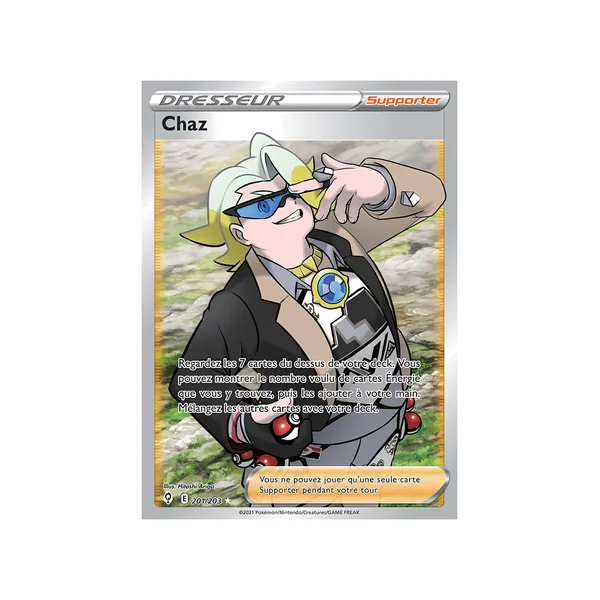 Carte Pokémon Chaz 201/203 Ultra Rare Évolution Céleste