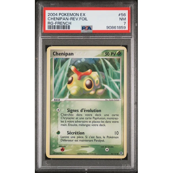 Carte Pokémon chenipan reverse 56/112 ex RFVF PSA 7