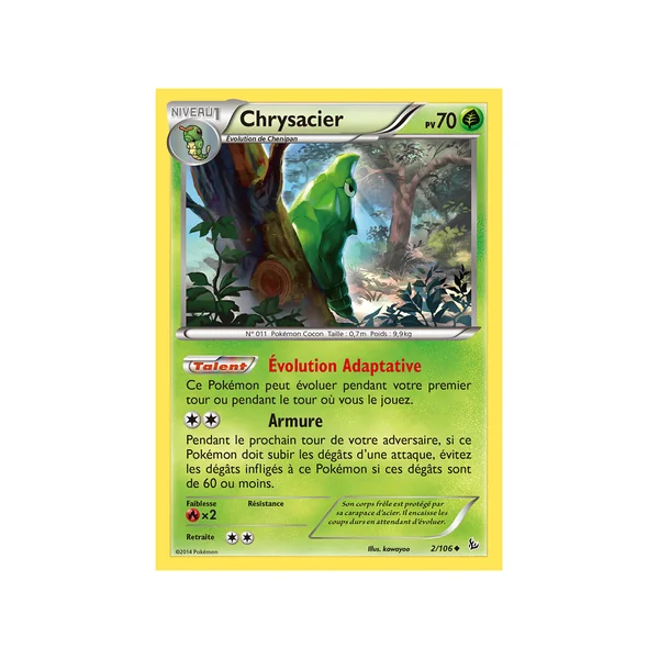 Carte Pokémon Chrysacier 2/106 Peu commune Étincelles