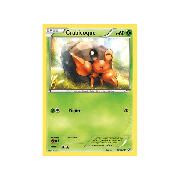 Carte Pokémon Crabicoque 13/113 Commune Trésors Légendaires
