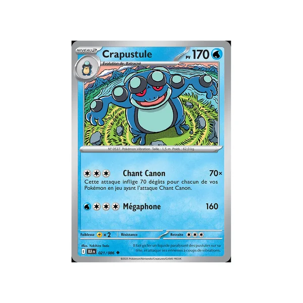 Carte Pokémon Crapustule 021/086 Peu commune Foudre Noire
