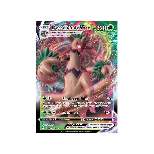 Carte Pokémon Desséliande-VMAX 014/203 Ultra Rare Évolution Céleste
