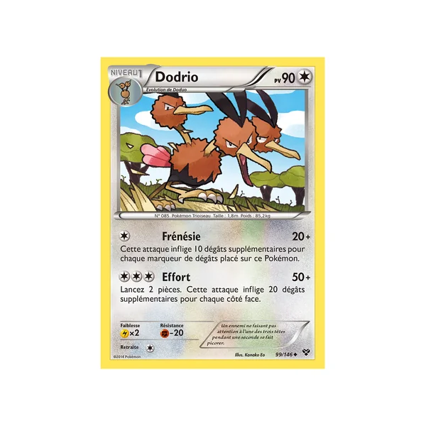 Carte Pokémon Dodrio 99/146 Peu commune XY (JCC)