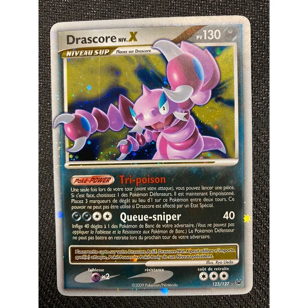 Carte Pokémon Drascore Niv.X 123/127 Platine