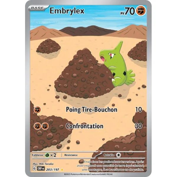 Carte pokémon Embrylex 203/197 Flammes Obsidiennes