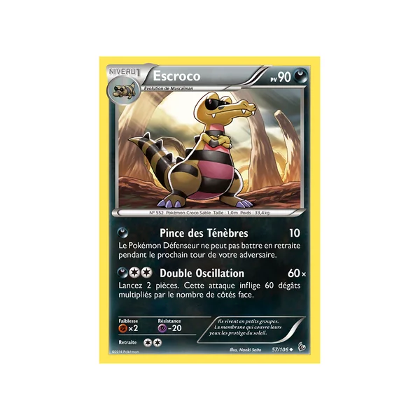Carte Pokémon Escroco 57/106 Peu commune Étincelles