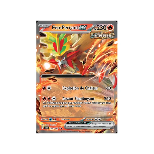 Carte Pokémon Feu-Perçant-ex 038/162 Double rare Forces Temporelles