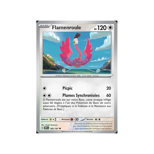 Carte Pokémon Flamenroule 185/197 Peu commune Flammes Obsidiennes