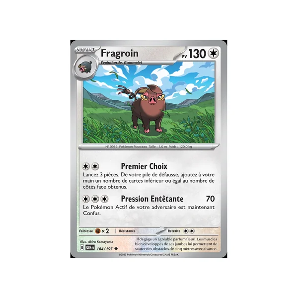 Carte Pokémon Fragroin 184/197 Peu commune Flammes Obsidiennes