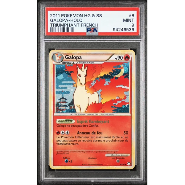 Carte Pokémon Galopa Holo 8/100 HGSS Triomphe PSA9