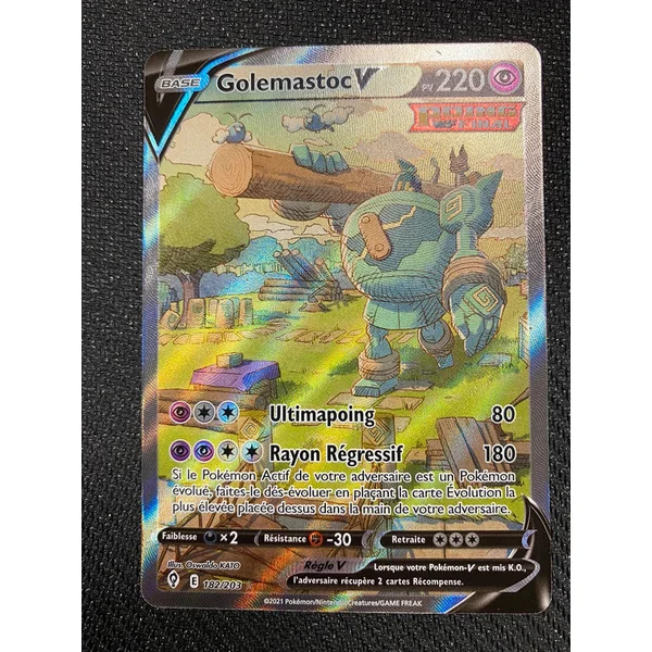 Carte Pokémon Golemastoc V ALT 182/203 Evolutions celeste