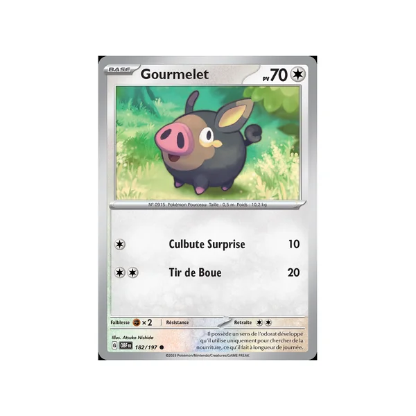 Carte Pokémon Gourmelet 182/197 Commune Flammes Obsidiennes