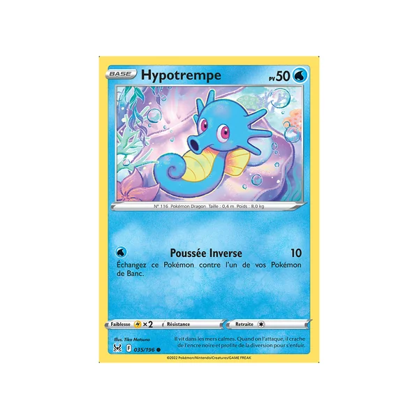 Carte Pokémon Hypotrempe 035/196 Commune Origine Perdue