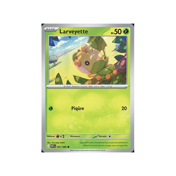 Carte Pokémon Larveyette 001/086 Commune Flamme Blanche
