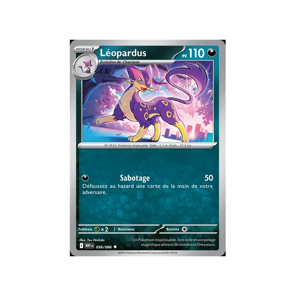 Carte Pokémon Léopardus 056/086 Peu commune Flamme Blanche