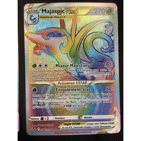 Carte Pokémon Majaspic Vstar Rainbow 196/195 Tempête argentée