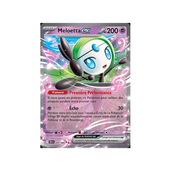 Carte Pokémon Meloetta-ex 044/086 Double rare Foudre Noire