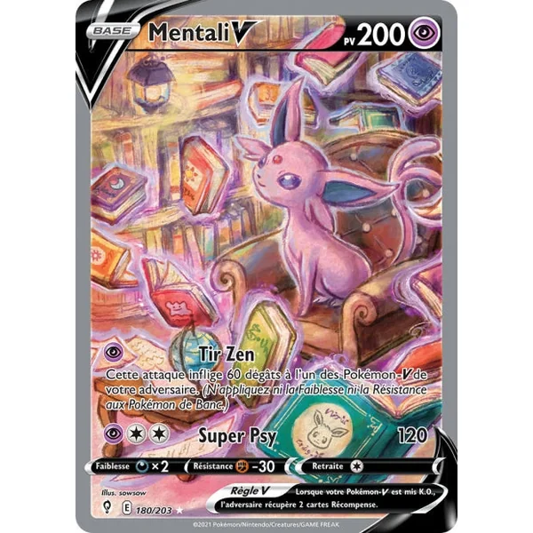 Carte pokémon Mentali-V 180/203 evolution celeste