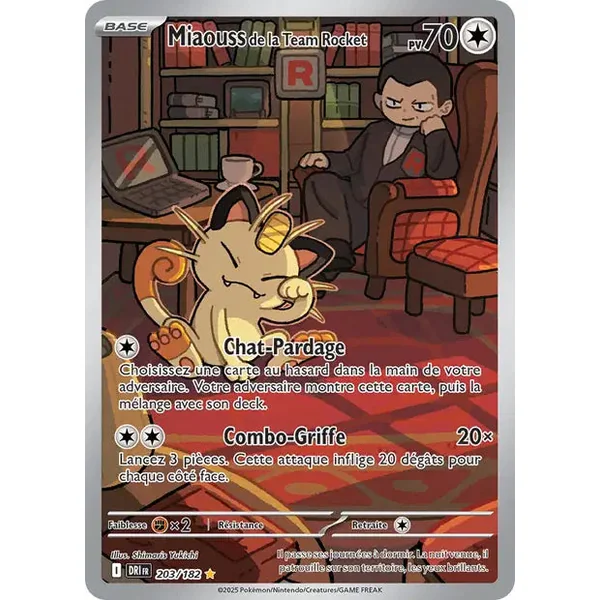 Carte Pokémon Miaouss de la Team Rocket 203/182 Rivalités Destinées